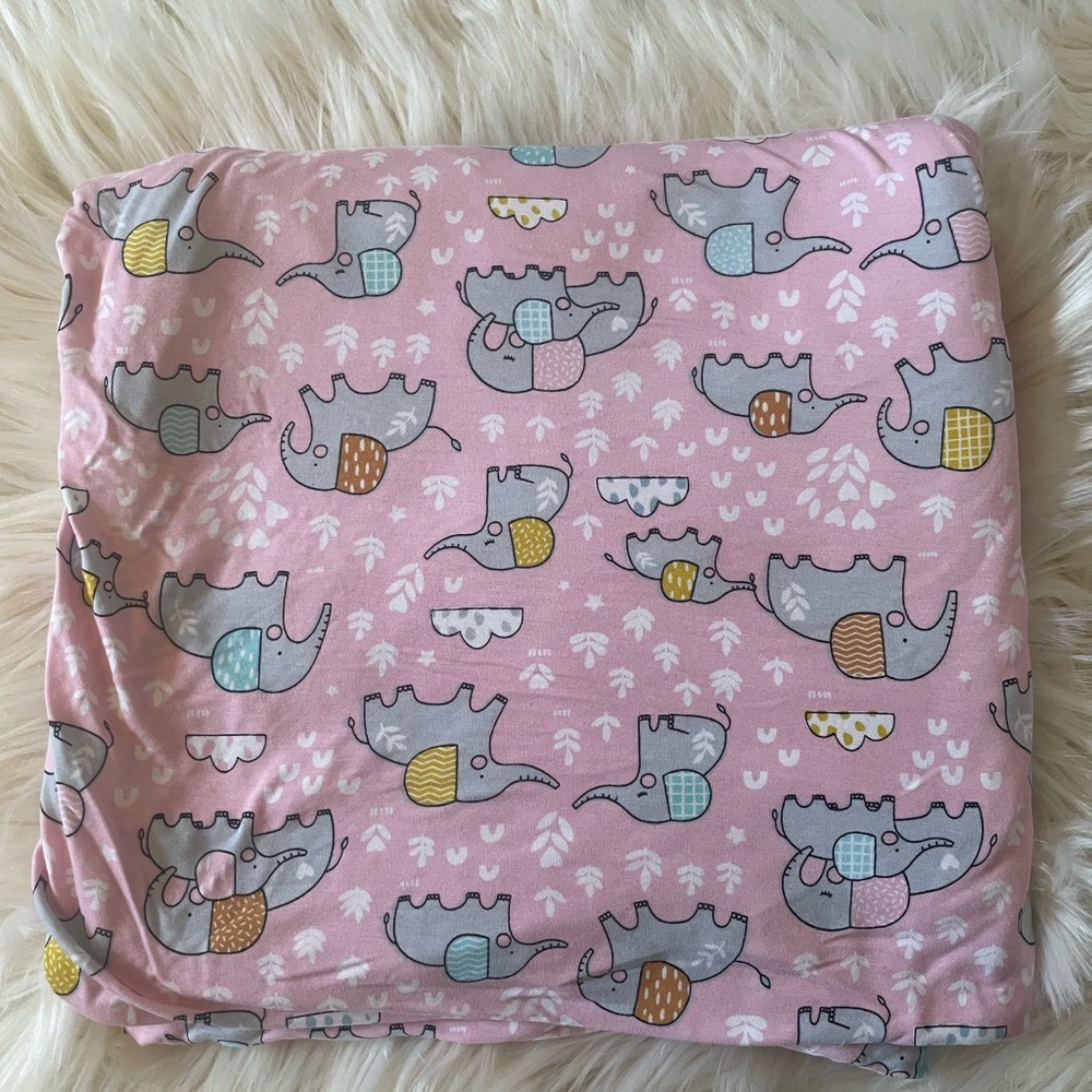 Little Sleepies Pink Elephants Cloud Blanket